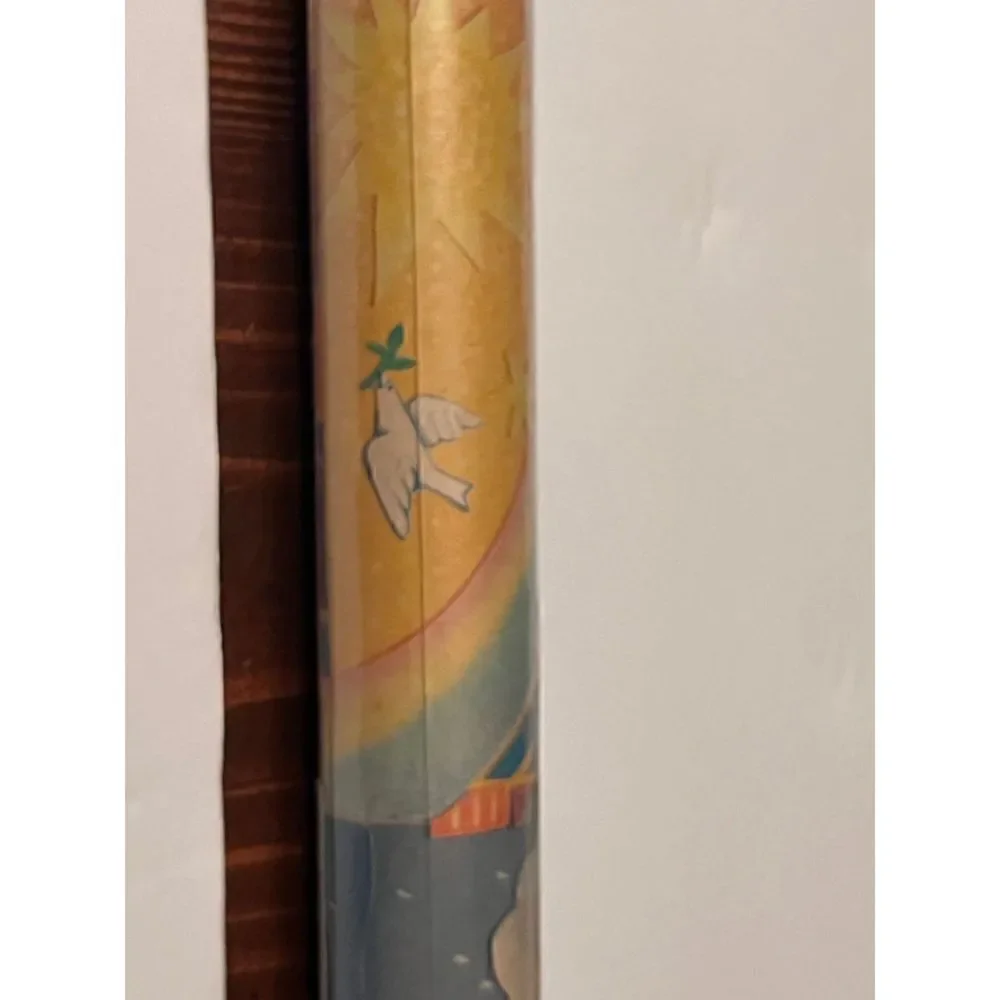 Hallmark Vintage Gift Wrap “A Baby is a‎ Blessing” Noah’s Ark New Sealed